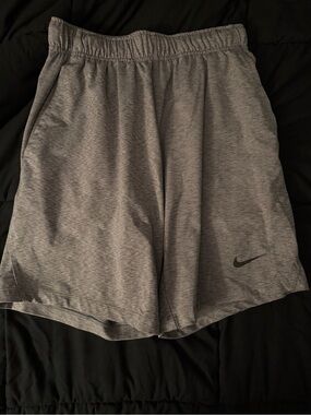 Nike Heather Gray Performance Shorts with Swoosh